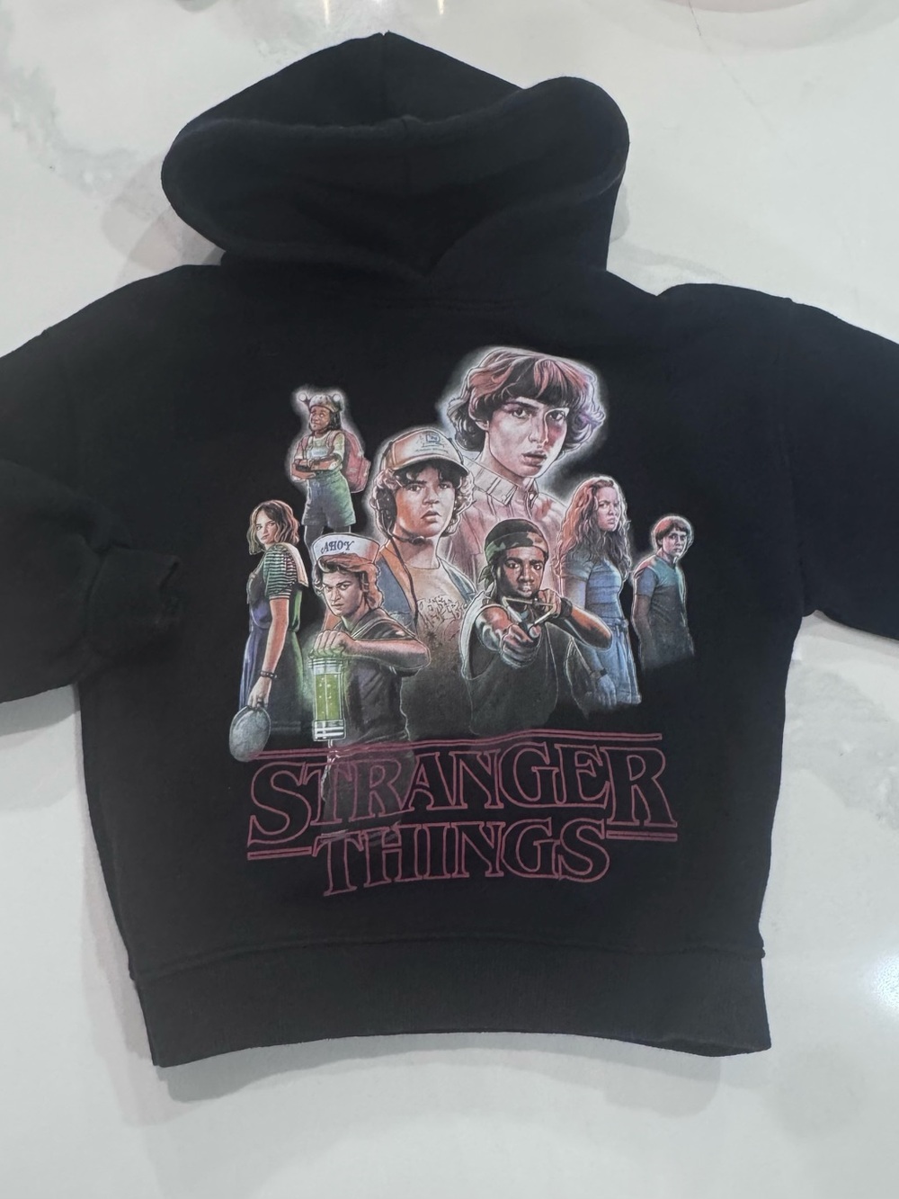 ZARA X STRANGER THINGS Kids Black Graphic Hoodie